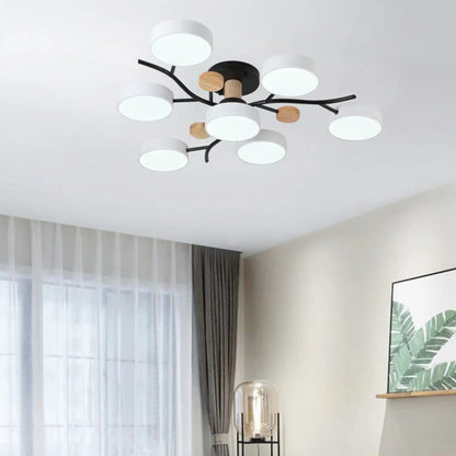 Nordic LED Ceiling Light for Living Room in Soft Macaron Style