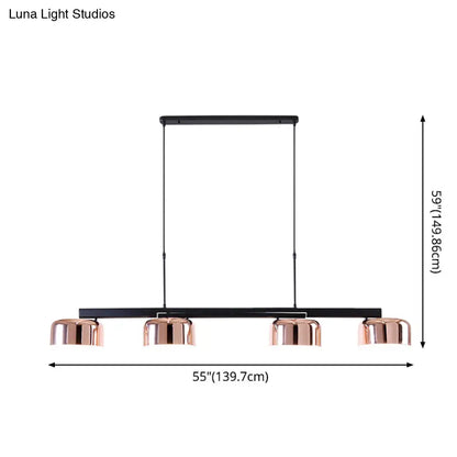DecorBites™ Nordic LED Diner Island Lamp: 4-Light Hanging Fixture with Acrylic Shade