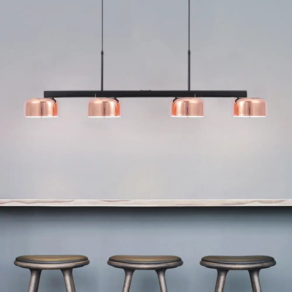 DecorBites™ Nordic LED Diner Island Lamp: 4-Light Hanging Fixture with Acrylic Shade