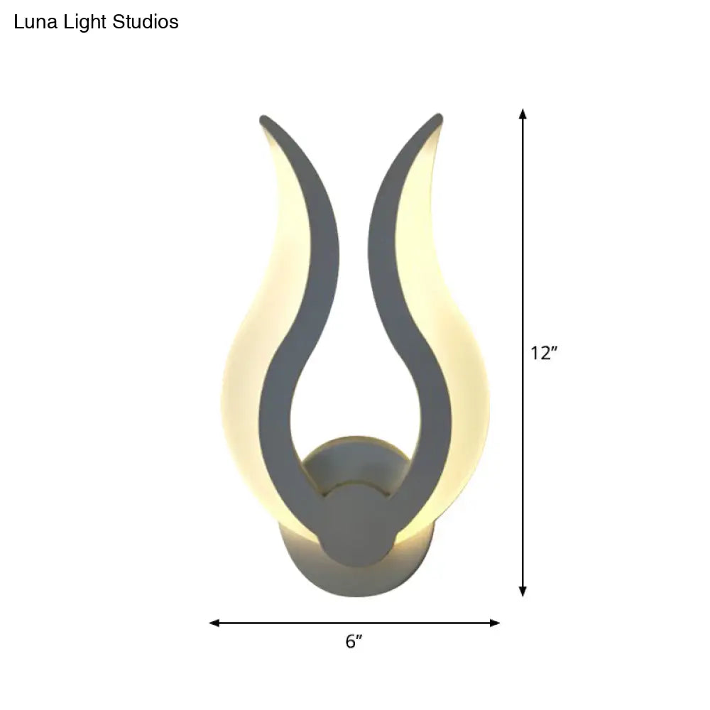 DecorBites™ Nordic LED Flame-Shaped Wall Sconce Light for Cozy Bedroom Ambiance in Warm/White