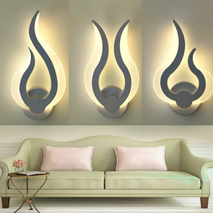DecorBites™ Nordic LED Flame-Shaped Wall Sconce Light for Cozy Bedroom Ambiance in Warm/White