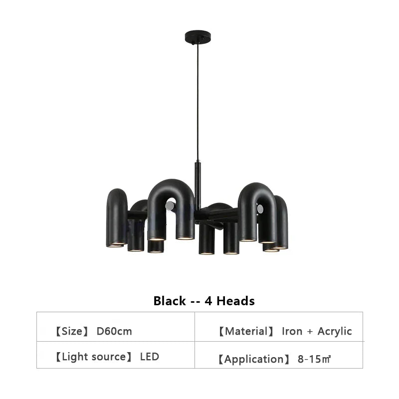 DecorBites™ Nordic LED U Shape Ceiling Chandelier-Living Room Bedroom