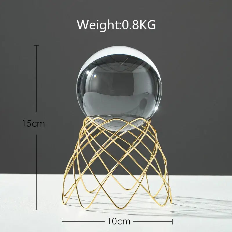 Nordic light luxury gold crystal ball crafts living room decor