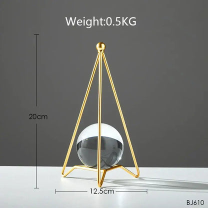 Nordic light luxury gold crystal ball crafts living room decor