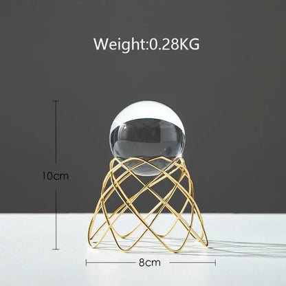 Nordic light luxury gold crystal ball crafts living room decor
