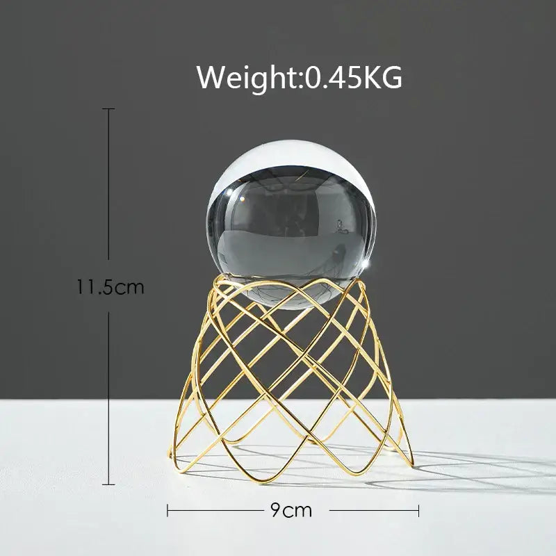 Nordic light luxury gold crystal ball crafts living room decor