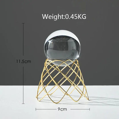 Nordic light luxury gold crystal ball crafts living room decor