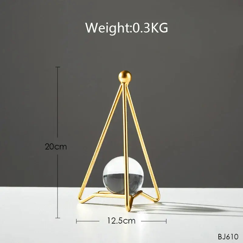 Nordic light luxury gold crystal ball crafts living room decor