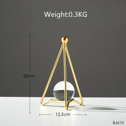 Nordic light luxury gold crystal ball crafts living room decor