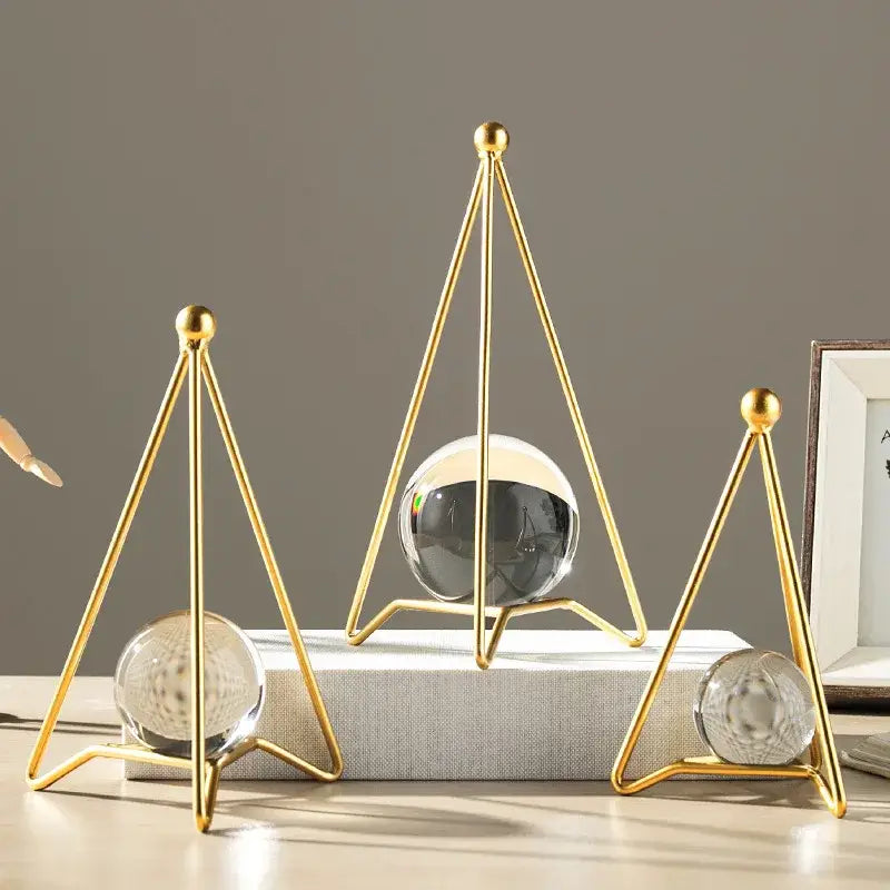 Nordic light luxury gold crystal ball crafts living room decor