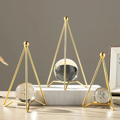 Nordic light luxury gold crystal ball crafts living room decor