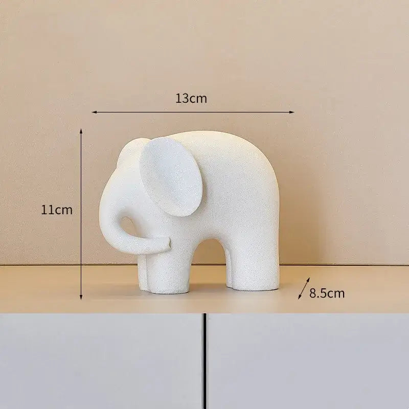 Nordic matte white elephant resin statue living room decor figurine