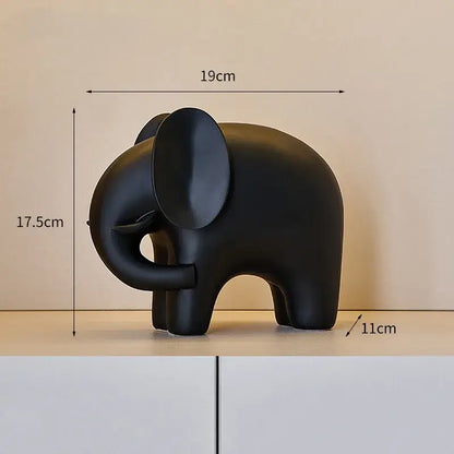 Nordic matte white elephant resin statue living room decor figurine