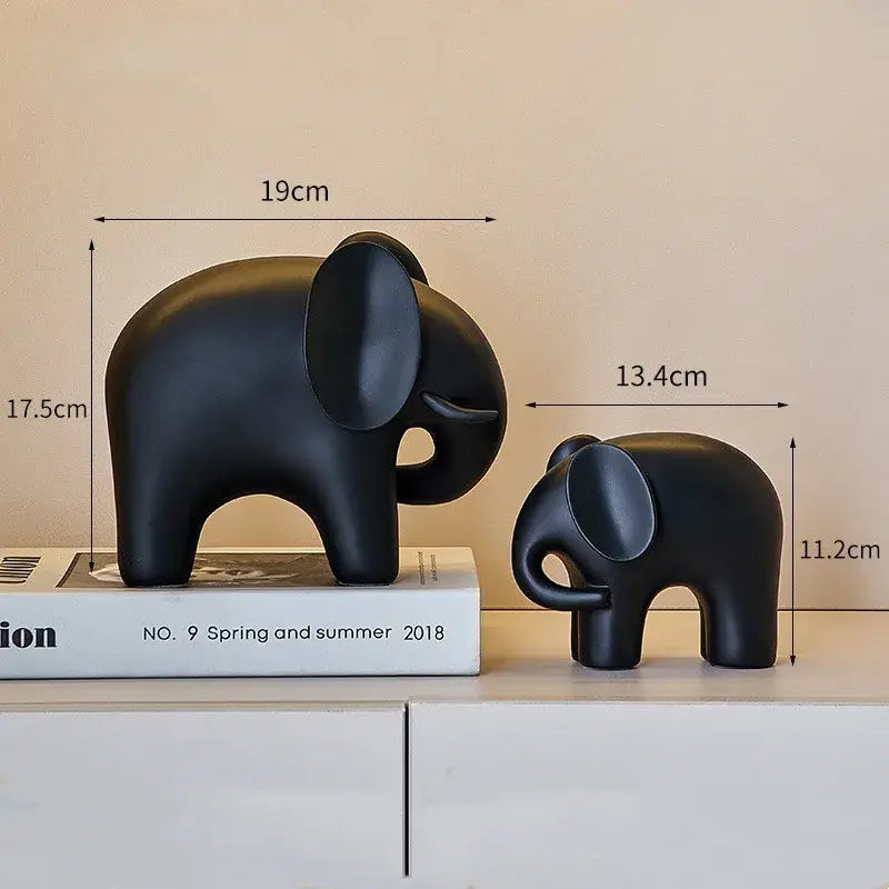 Nordic matte white elephant resin statue living room decor figurine