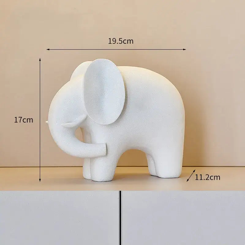 Nordic matte white elephant resin statue living room decor figurine