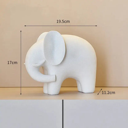 Nordic matte white elephant resin statue living room decor figurine