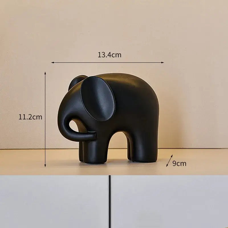 Nordic matte white elephant resin statue living room decor figurine