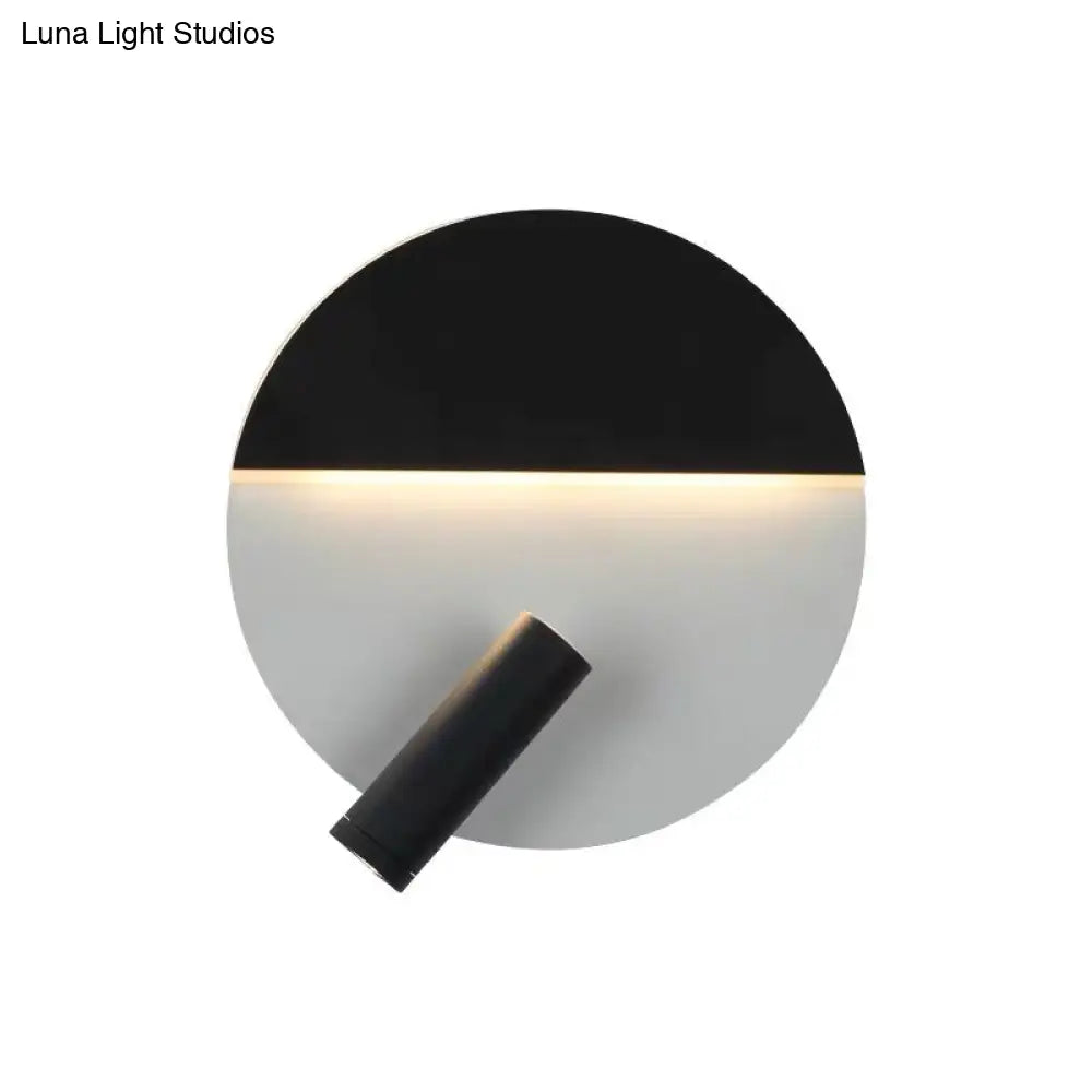 DecorBites™ Nordic Metal Flush Wall Sconce LED Fixture in Black/White with Adjustable Spotlight