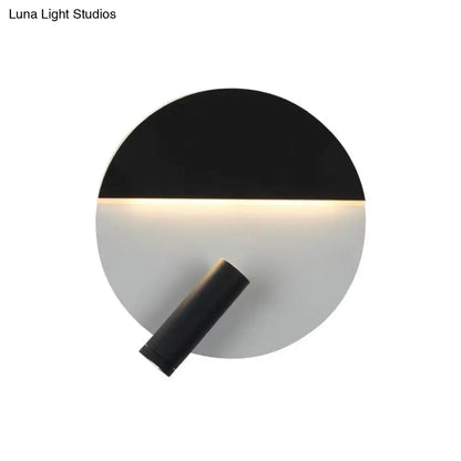 DecorBites™ Nordic Metal Flush Wall Sconce LED Fixture in Black/White with Adjustable Spotlight