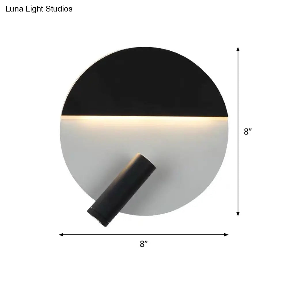 DecorBites™ Nordic Metal Flush Wall Sconce LED Fixture in Black/White with Adjustable Spotlight