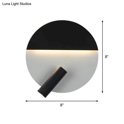 DecorBites™ Nordic Metal Flush Wall Sconce LED Fixture in Black/White with Adjustable Spotlight