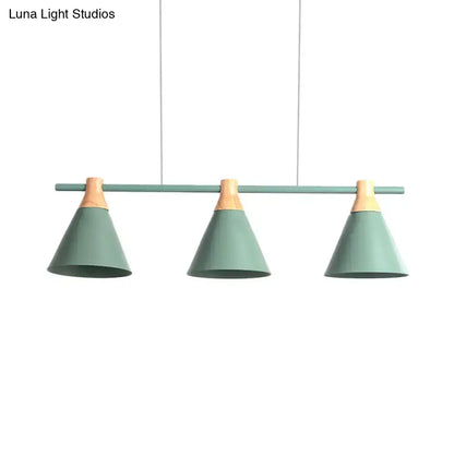 Nordic metal hanging chandelier triple cone kitchen island light