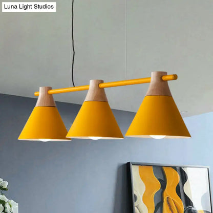 Nordic metal hanging chandelier triple cone kitchen island light