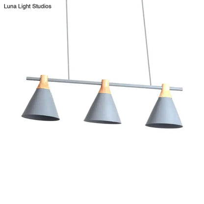 Nordic metal hanging chandelier triple cone kitchen island light