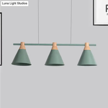Nordic metal hanging chandelier triple cone kitchen island light