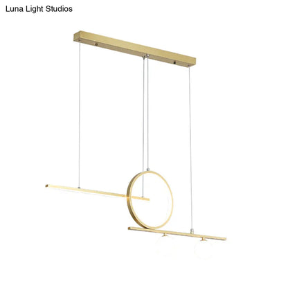 DecorBites™ Nordic Metal LED Island Lighting Pendant with Frosted Glass - Black/White/Gold Finish for Dining Room