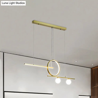 DecorBites™ Nordic Metal LED Island Lighting Pendant with Frosted Glass - Black/White/Gold Finish for Dining Room
