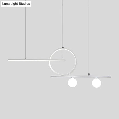 DecorBites™ Nordic Metal LED Island Lighting Pendant with Frosted Glass - Black/White/Gold Finish for Dining Room