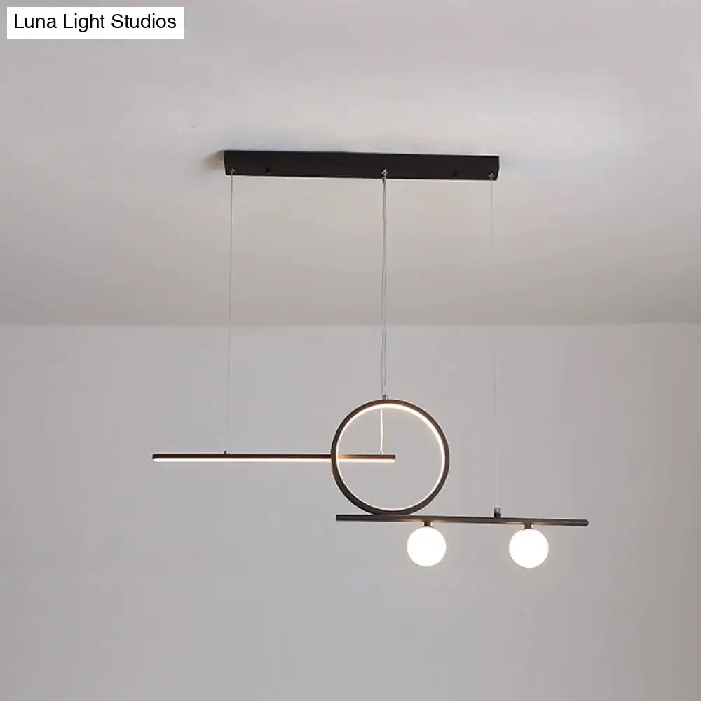 DecorBites™ Nordic Metal LED Island Lighting Pendant with Frosted Glass - Black/White/Gold Finish for Dining Room