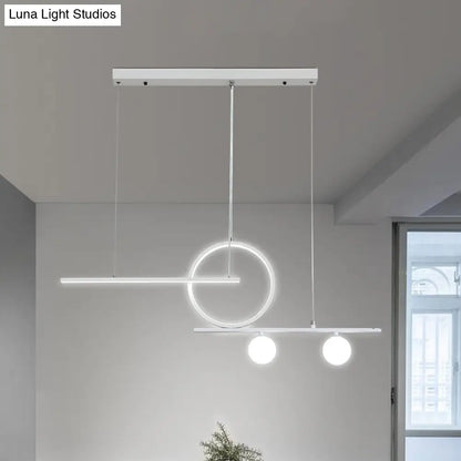 DecorBites™ Nordic Metal LED Island Lighting Pendant with Frosted Glass - Black/White/Gold Finish for Dining Room