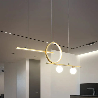 DecorBites™ Nordic Metal LED Island Lighting Pendant with Frosted Glass - Black/White/Gold Finish for Dining Room