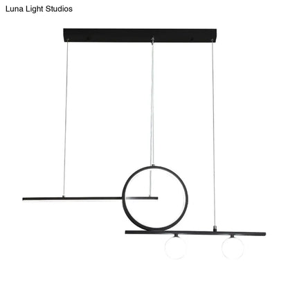 DecorBites™ Nordic Metal LED Island Lighting Pendant with Frosted Glass - Black/White/Gold Finish for Dining Room
