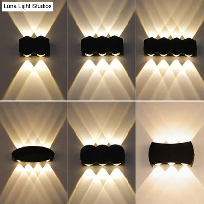 DecorBites™ Nordic Metallic Mini Wall Light - Ellipse/Curve/Honeycomb Design - 4/6-Bulb LED Wall Washer Sconce in Black for Hallways