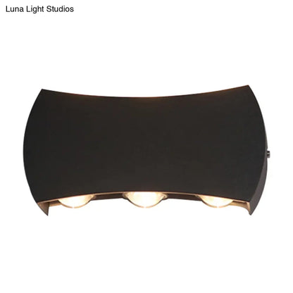 DecorBites™ Nordic Metallic Mini Wall Light - Ellipse/Curve/Honeycomb Design - 4/6-Bulb LED Wall Washer Sconce in Black for Hallways