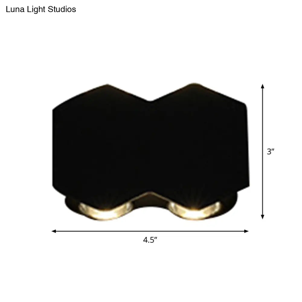 DecorBites™ Nordic Metallic Mini Wall Light - Ellipse/Curve/Honeycomb Design - 4/6-Bulb LED Wall Washer Sconce in Black for Hallways