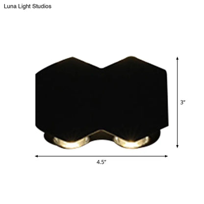 DecorBites™ Nordic Metallic Mini Wall Light - Ellipse/Curve/Honeycomb Design - 4/6-Bulb LED Wall Washer Sconce in Black for Hallways