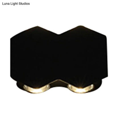 DecorBites™ Nordic Metallic Mini Wall Light - Ellipse/Curve/Honeycomb Design - 4/6-Bulb LED Wall Washer Sconce in Black for Hallways