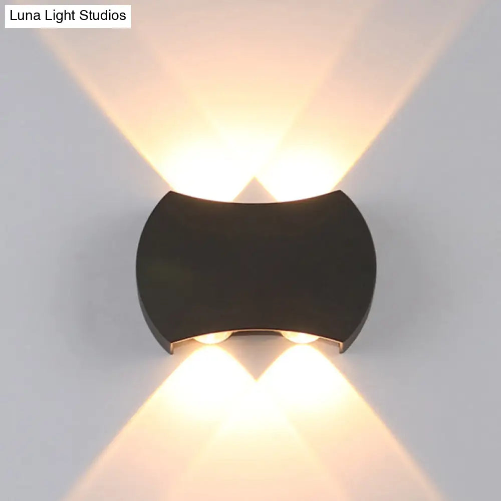 DecorBites™ Nordic Metallic Mini Wall Light - Ellipse/Curve/Honeycomb Design - 4/6-Bulb LED Wall Washer Sconce in Black for Hallways