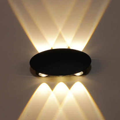 DecorBites™ Nordic Metallic Mini Wall Light - Ellipse/Curve/Honeycomb Design - 4/6-Bulb LED Wall Washer Sconce in Black for Hallways
