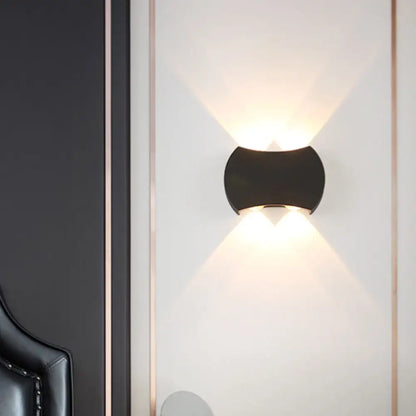DecorBites™ Nordic Metallic Mini Wall Light - Ellipse/Curve/Honeycomb Design - 4/6-Bulb LED Wall Washer Sconce in Black for Hallways