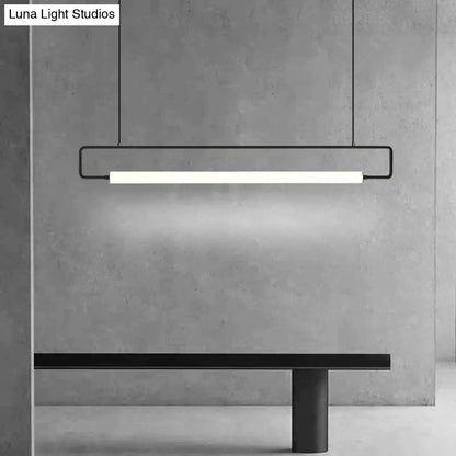 DecorBites™ Nordic Minimalist Bar Hanging Rectangular Frame Pendant Light
