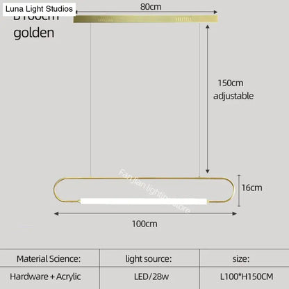 DecorBites™ Nordic Minimalist Bar Hanging Rectangular Frame Pendant Light