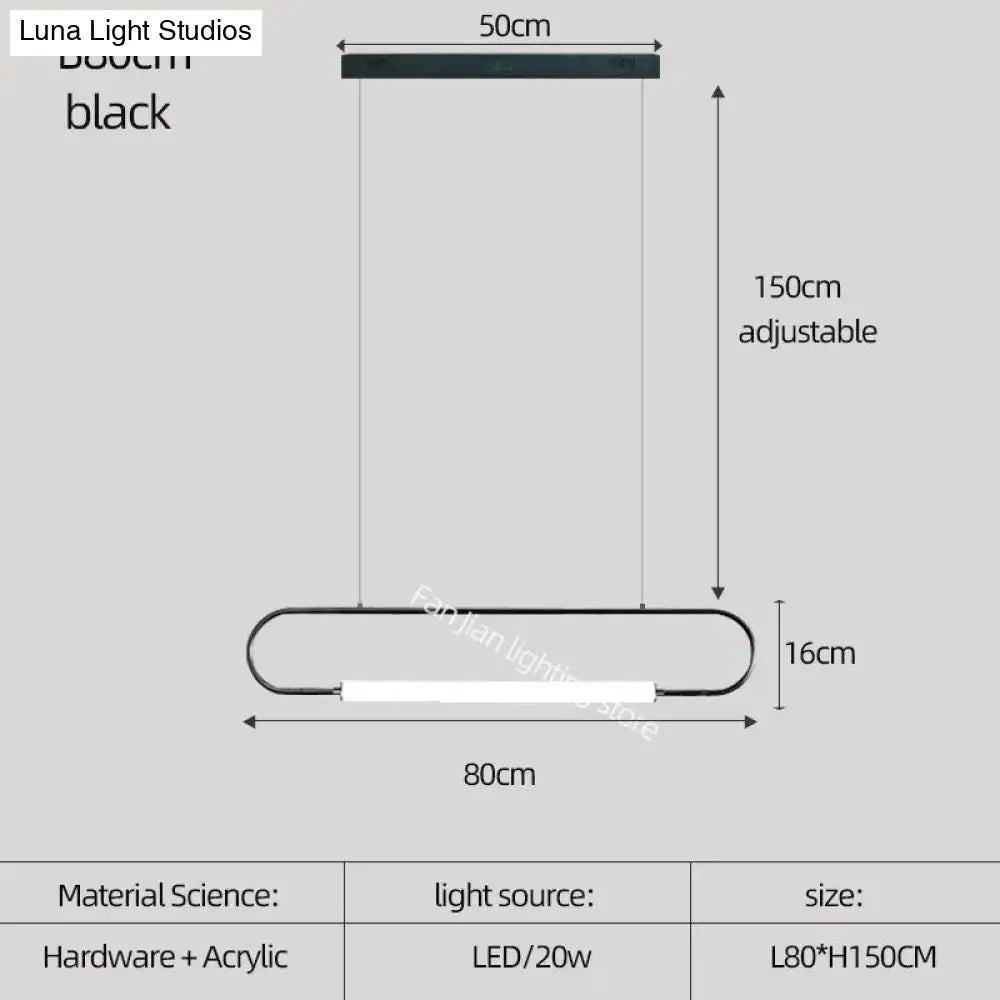DecorBites™ Nordic Minimalist Bar Hanging Rectangular Frame Pendant Light