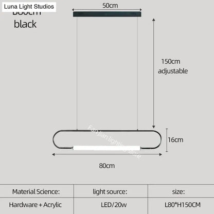 DecorBites™ Nordic Minimalist Bar Hanging Rectangular Frame Pendant Light