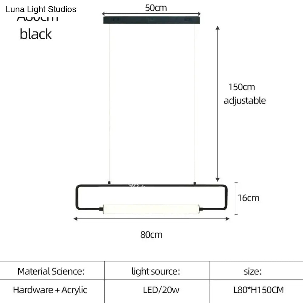 DecorBites™ Nordic Minimalist Bar Hanging Rectangular Frame Pendant Light