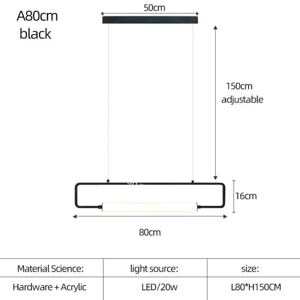 DecorBites™ Nordic Minimalist Bar Hanging Rectangular Frame Pendant Light